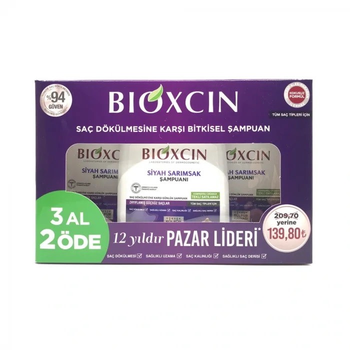 Bioxcin Siyah Sarımsak Şampuanı 300 ml - 3 Al 2 Öde (Özel Fiyat Etiketli)