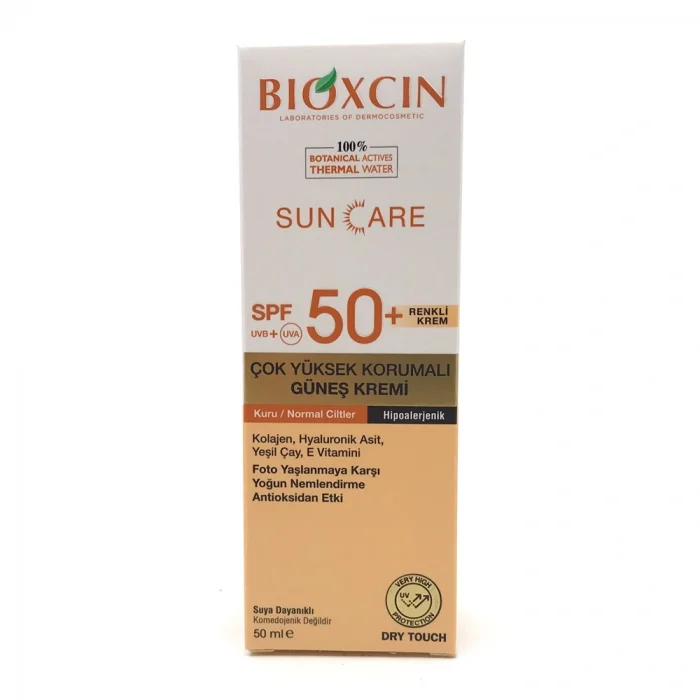 Bioxcin Sun Care Güneş Krem Renkli Yüksek Korumalı Kuru  Normal Ciltler İçin SPF50+ 50 ml