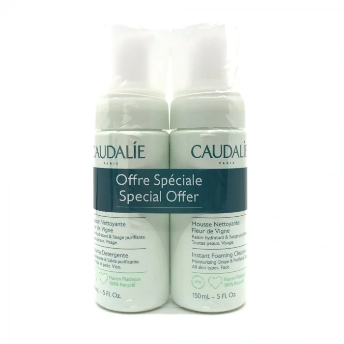 Caudalie Instant Foaming Cleanser 2 x 150 ml - Tüm Cilt Tipleri Için Temizleme Köpüğü - İkincisi %50 İndirimli