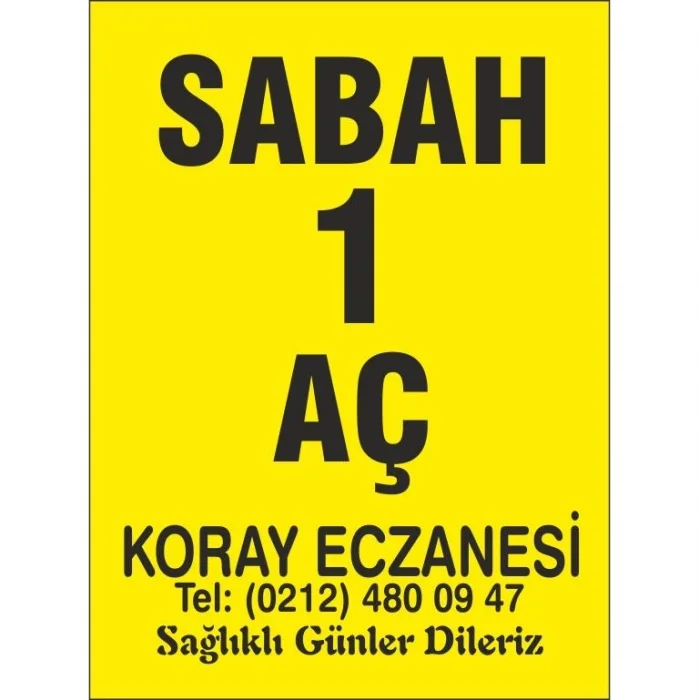 Eczane Etiketi Kod1 Sarı