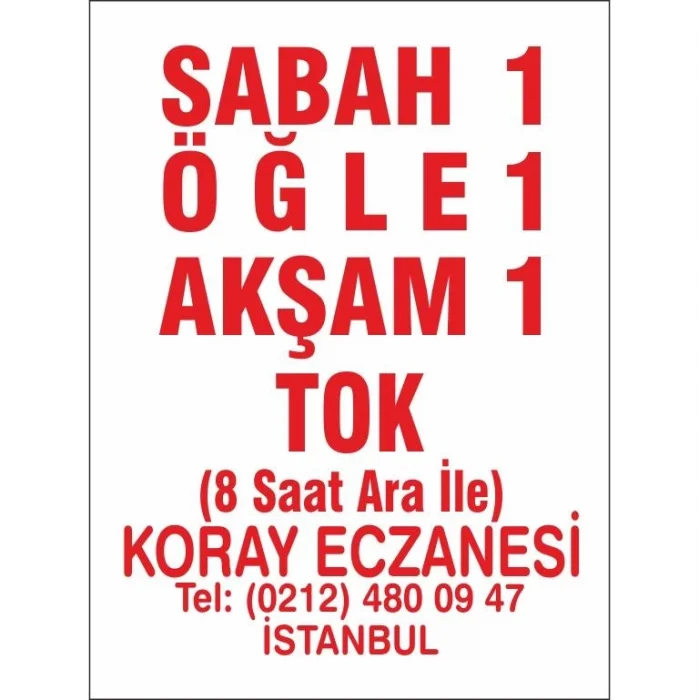 Eczane Etiketi Kod3 Beyaz