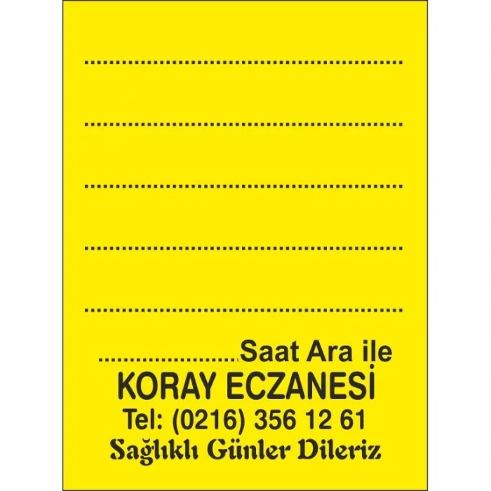 Eczane Etiketi Kod4 Sarı
