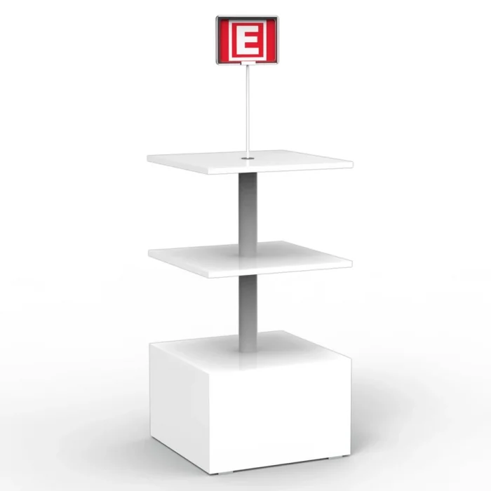 Eczane Orta Alan Standı Beyaz 3 Raflı 50x50 Ahşap