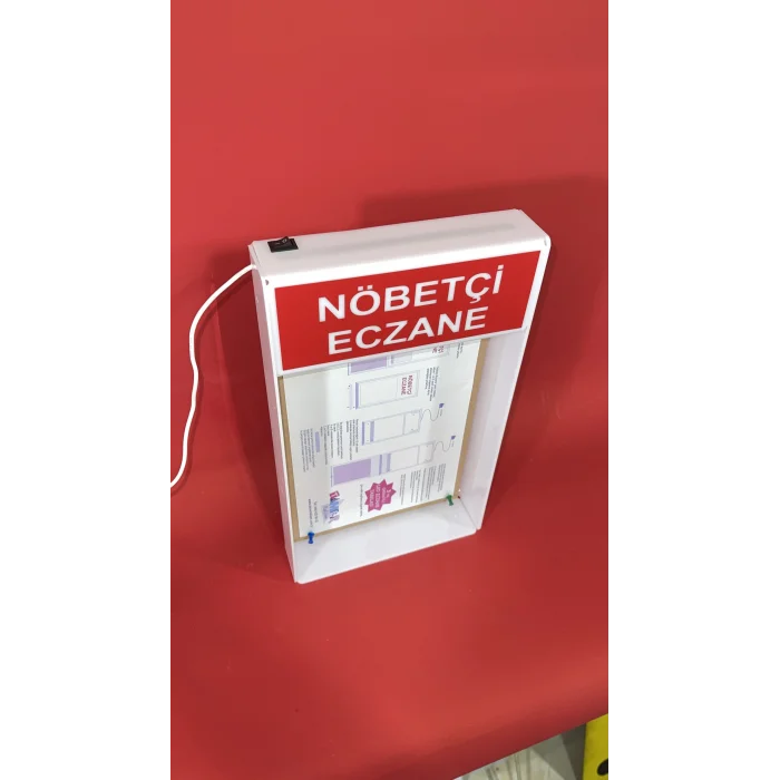Eczane Vitrin içi Işıklı Nöbetçi Eczane Panosu