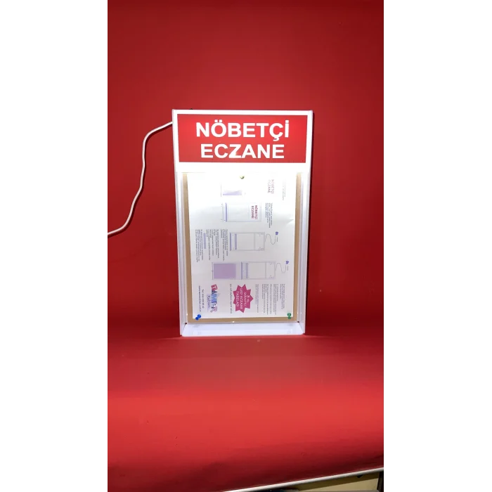 Eczane Vitrin içi Işıklı Nöbetçi Eczane Panosu