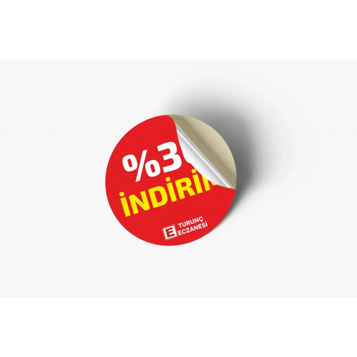 Eczanenize Özel 100 adet 4x4cm %30 İndirim Etiketi
