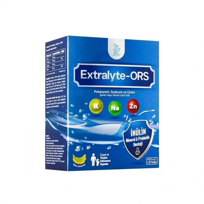 Extralyte-Ors Potasyum Sodyum Çinko Takviye Edici Gıda 10 Saşe
