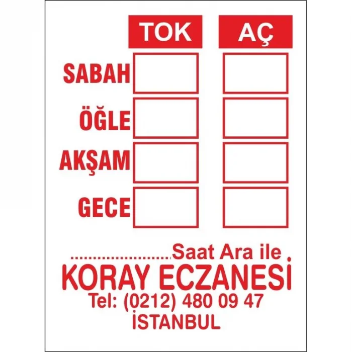 Kod8 Eczane Doz Etiketi