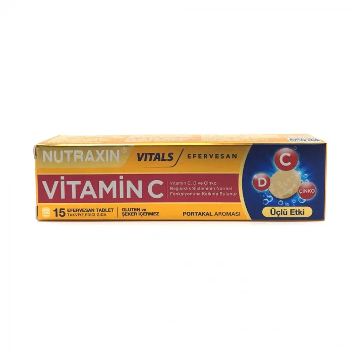 Nutraxin Vitamin C-D-Zinc 15 Efervesan Tablet