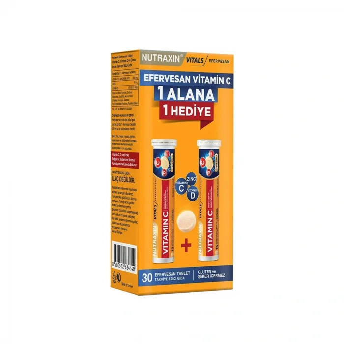 Nutraxin Vitamin C D Zinc 15 Efervesan Tablet - İkili Kofre