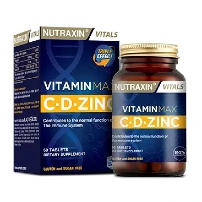 Nutraxin Vitamin Max C + D Zinc 60 Tablet