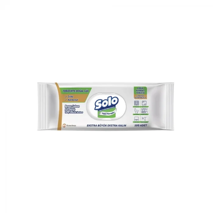 Solo Yüzey Temizleyici Mendil Doğal Sabun 100lü