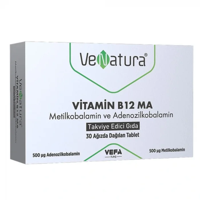 Venatura Vitamin B12 MA Metilkobalamin ve Adenozilkobalamin 30 Tablet