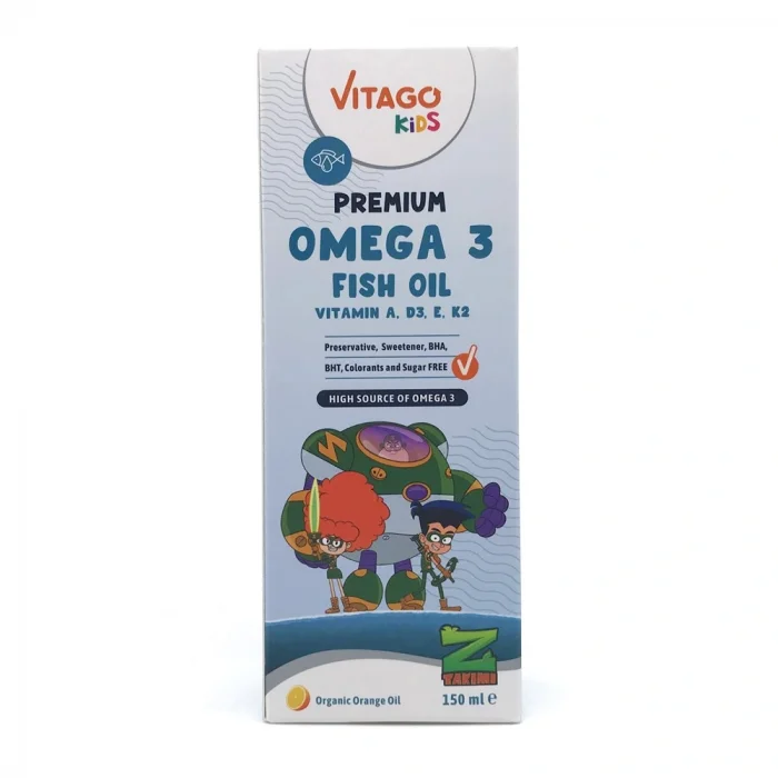 Vitago Kids Premium Z Takımı Balık Yağı Omega 3 Vitamin A D3 E K2 İçeren Şurup 150 ml