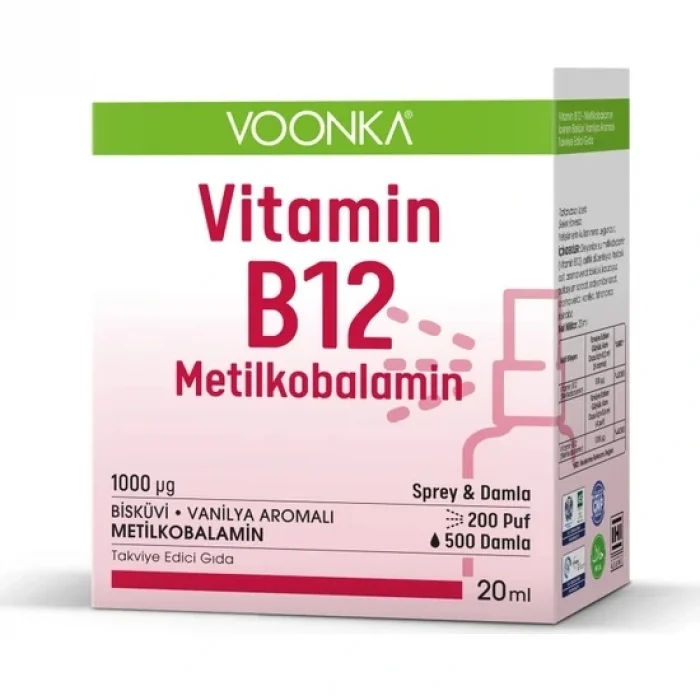 Voonka B12 Metilkobalamın Sprey  Damla 20 ml