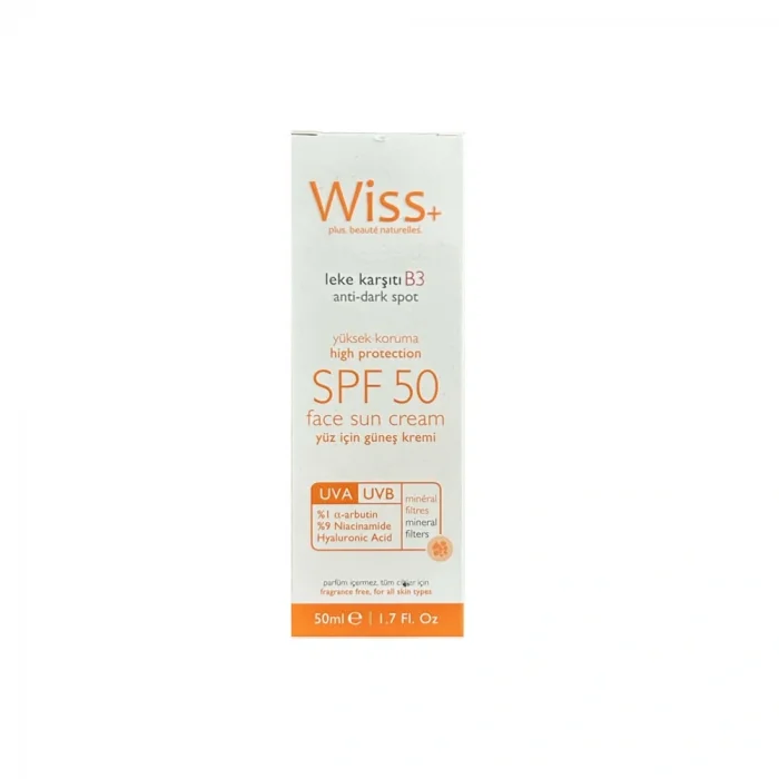 Wiss+ Leke Karşıtı Yüz Güneş Kremi SPF50 50 ml