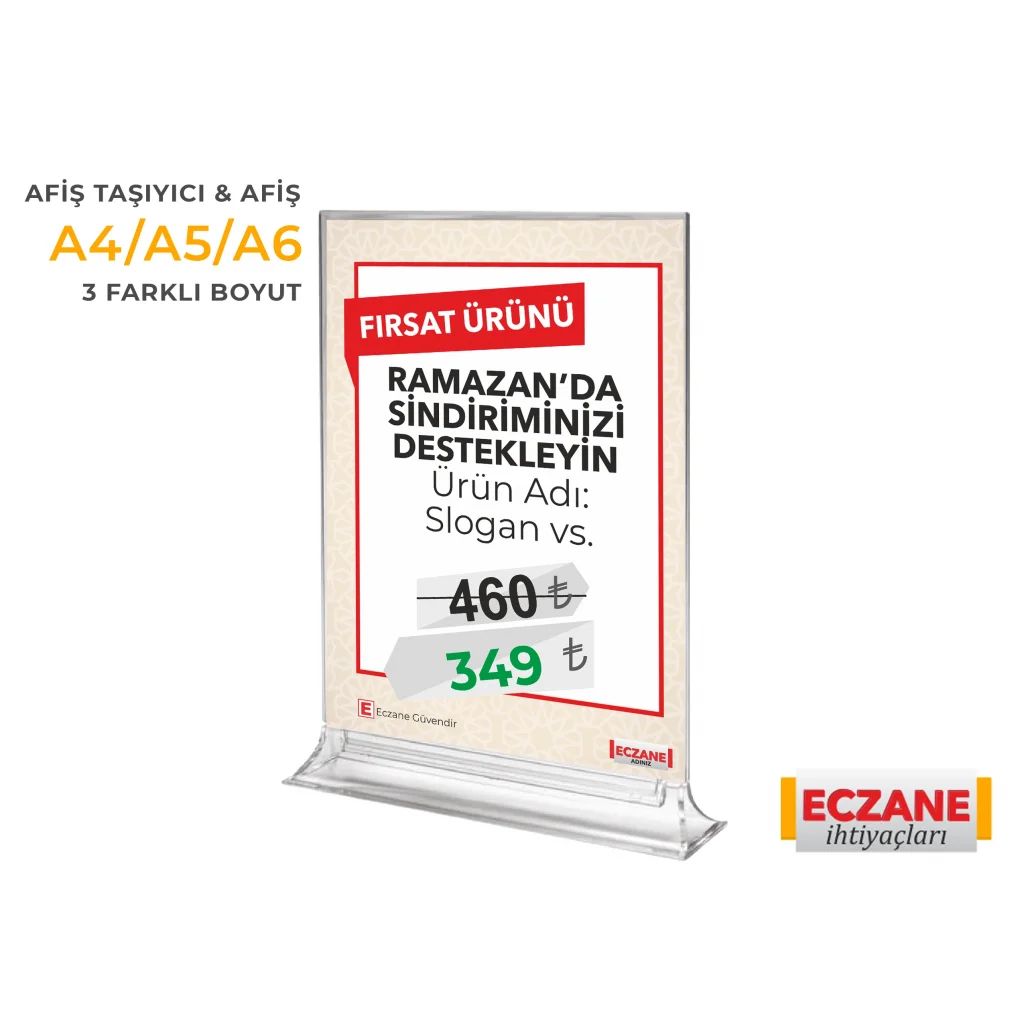 Ramazan Sindirim Destek Kampanya Afişi + Pleksi Afiş Taşıyıcı