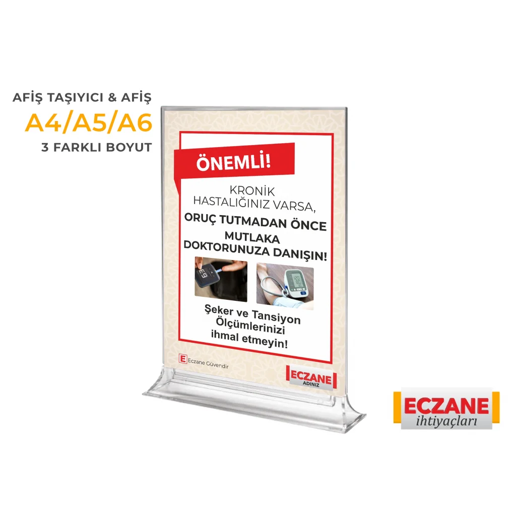 Ramazan’da Güvenli Oruç Afişi + Pleksi Afiş Taşıyıcı