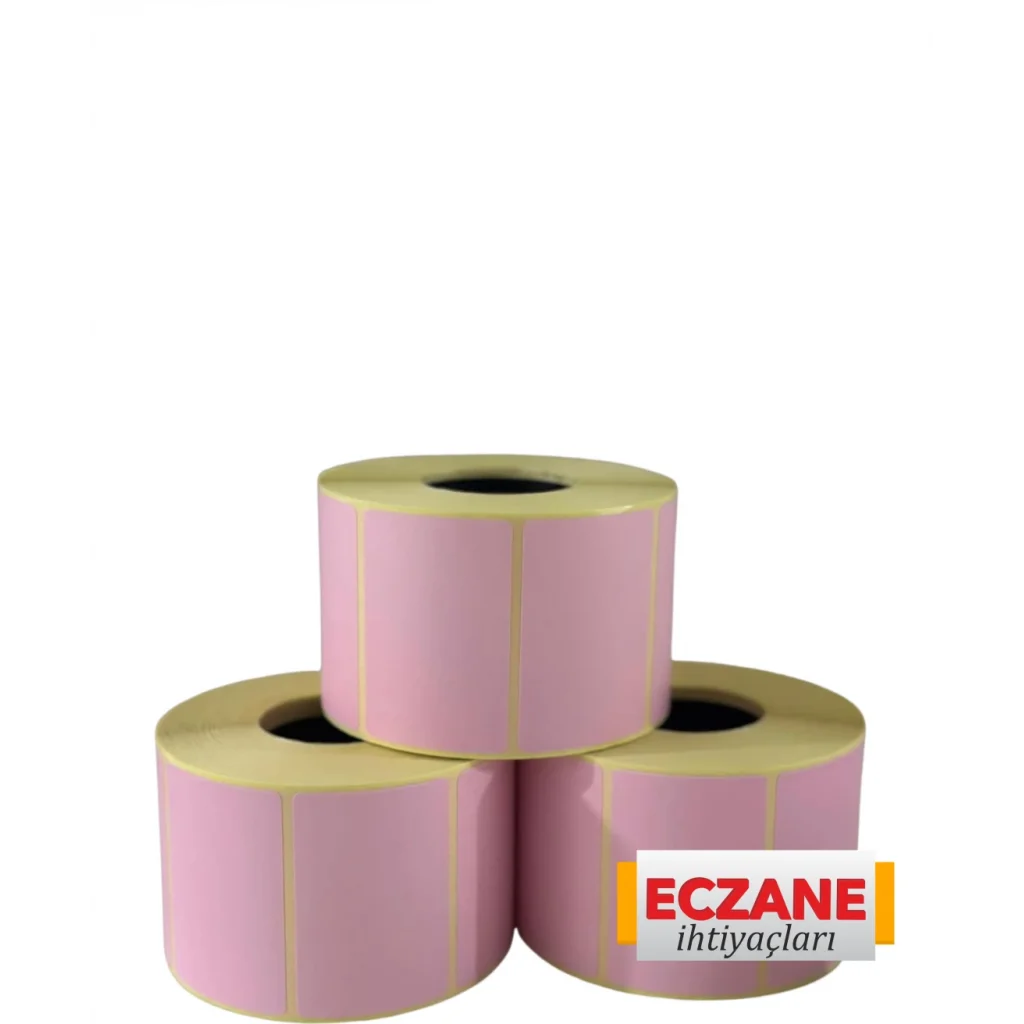 İlaç Tarif Etiketi (48.000 Adet) 40mm X 60mm Pembe Zemin Etiket