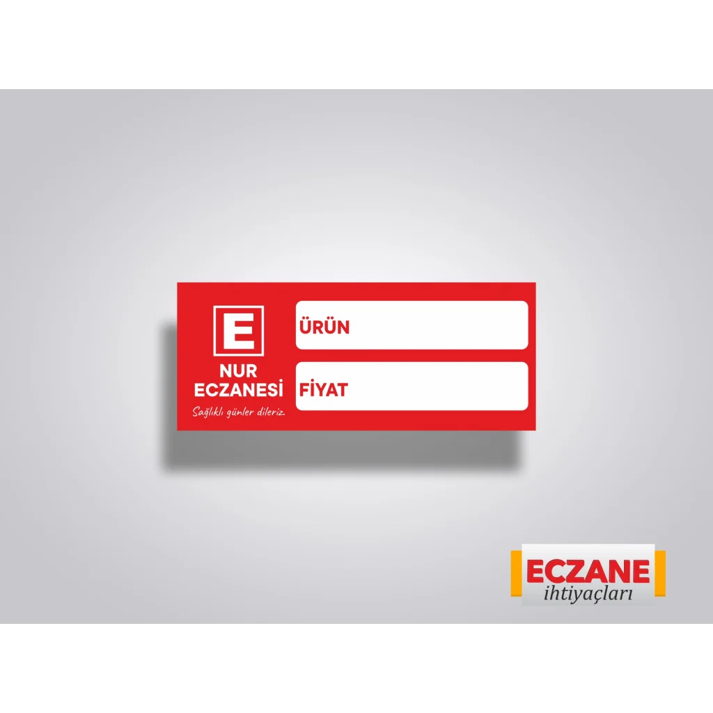 Eczanenize Özel Raf Etiketi Kırmızı - 200 Adet