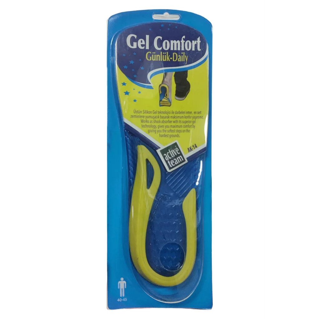 Active Team Gel Comfort Günlük Ayakkabılar İçin Kemer ve Metatarsal Destekli Ortopedik Jel Tabanlık No: 41-45