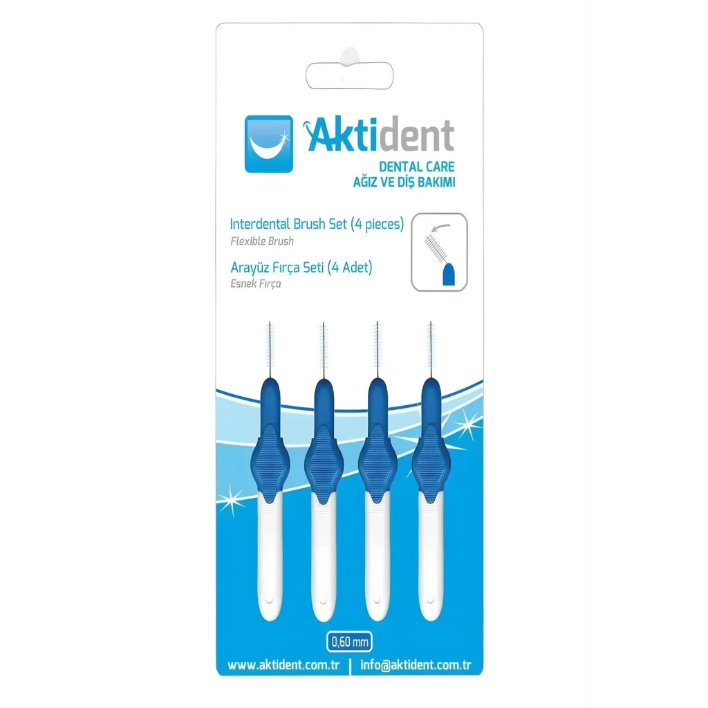 Aktident Arayüz Fırçası 0,60 mm Mavi 4lü