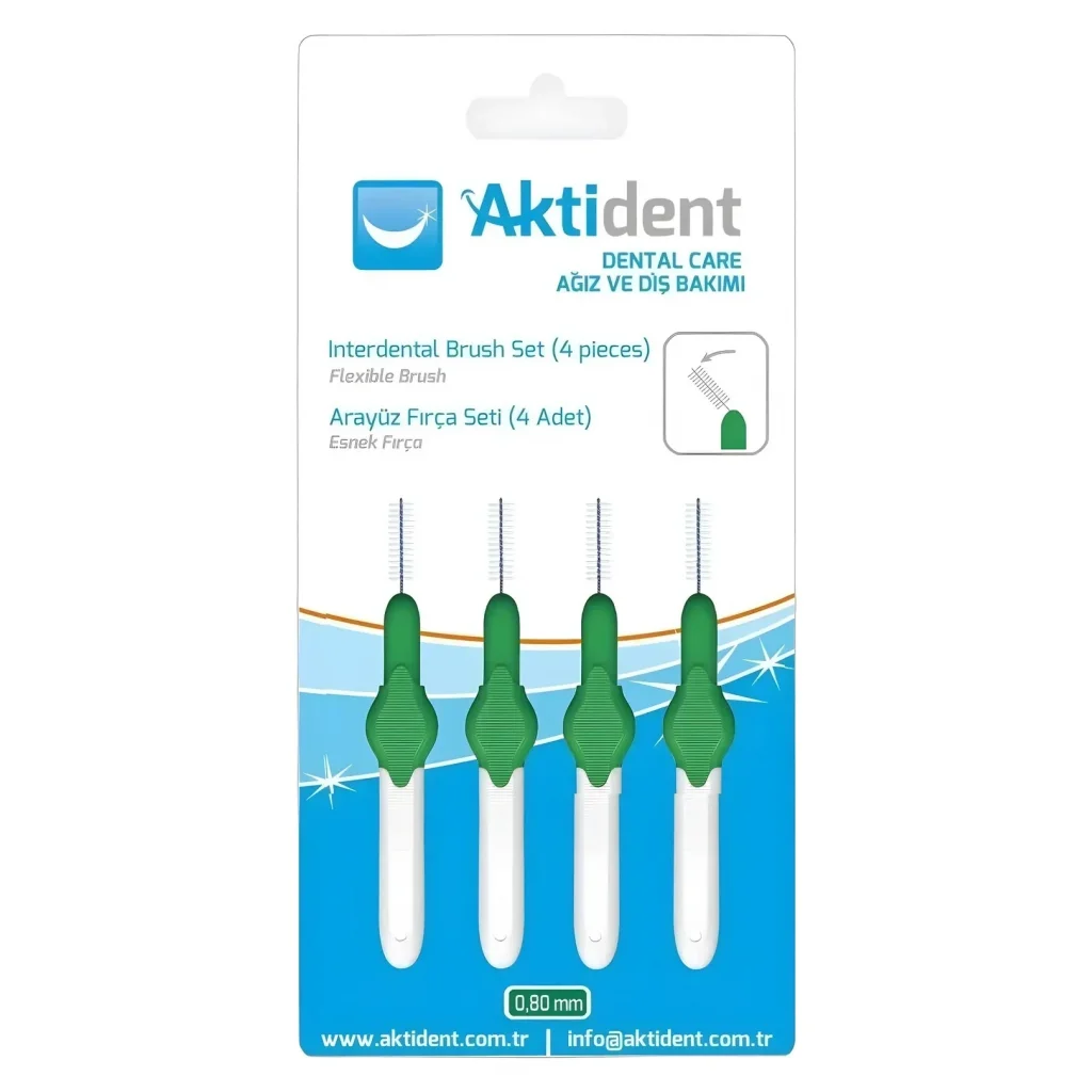 Aktident Orid Arayüz Fırçası 0,80 mm 4lü - Yeşil