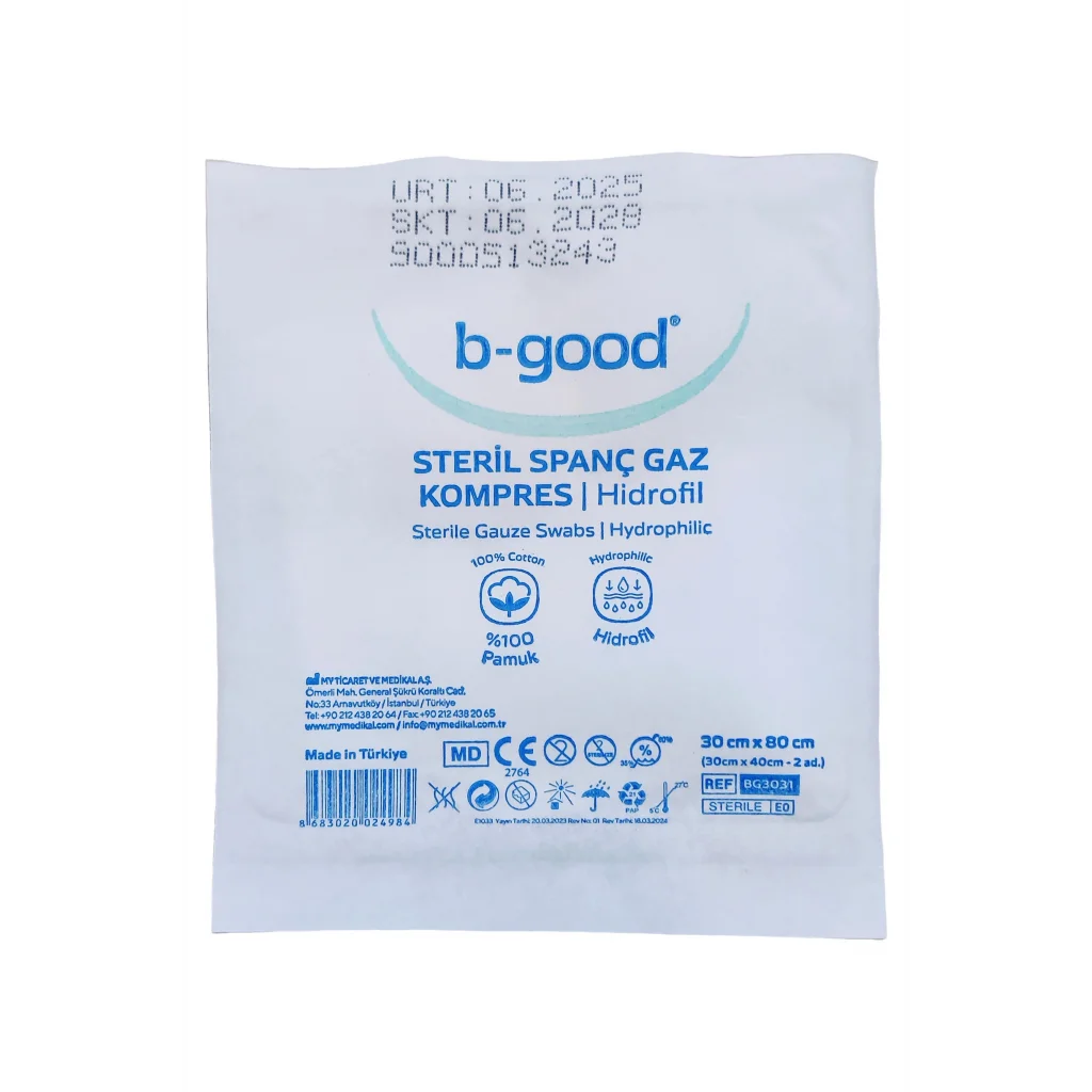 B-Good Steril Spanç gaz kompres hidrofil  30x80 cm