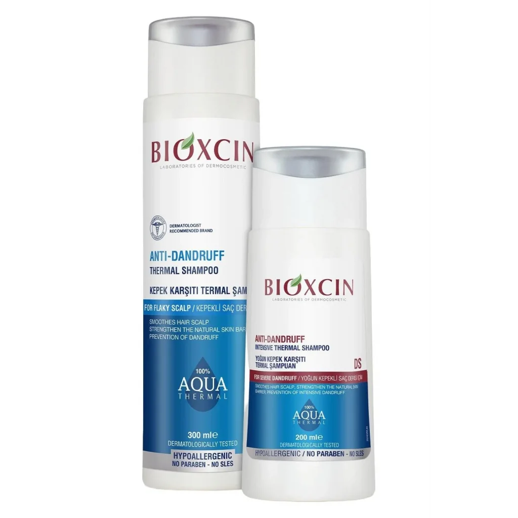 Bioxcin Aqua Kepek Karşıtı Termal Şampuan 300 ml + Yoğun Kepek Karşıtı Termal Şampuan 200 ml