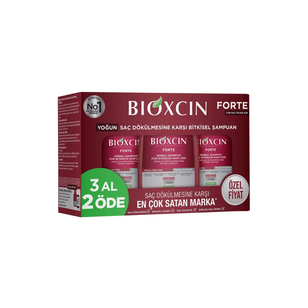 Bioxcin Forte Yoğun Saç Dökülmesine Karşı Bitkisel Şampuan 300 ml - 3 Al 2 Öde (Özel Fiyat Etiketli)