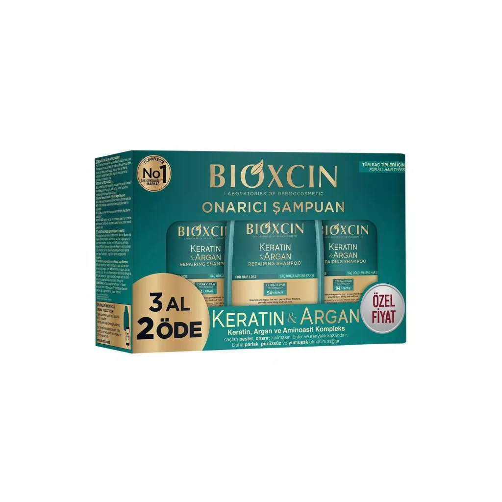 Bioxcin Keratin ve Argan Onarıcı Şampuan 300 ml - 3 Al 2 Öde