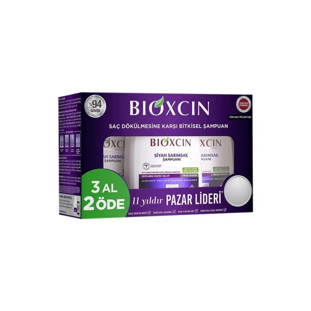 Bioxcin Siyah Sarımsak Şampuanı 300 ml - 3 Al 2 Öde (Özel Fiyat Etiketli)