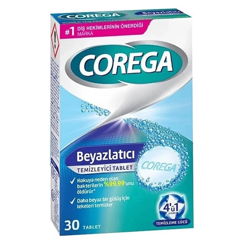 Corega Temizleyici Beyazlatıcı 30 Tablet