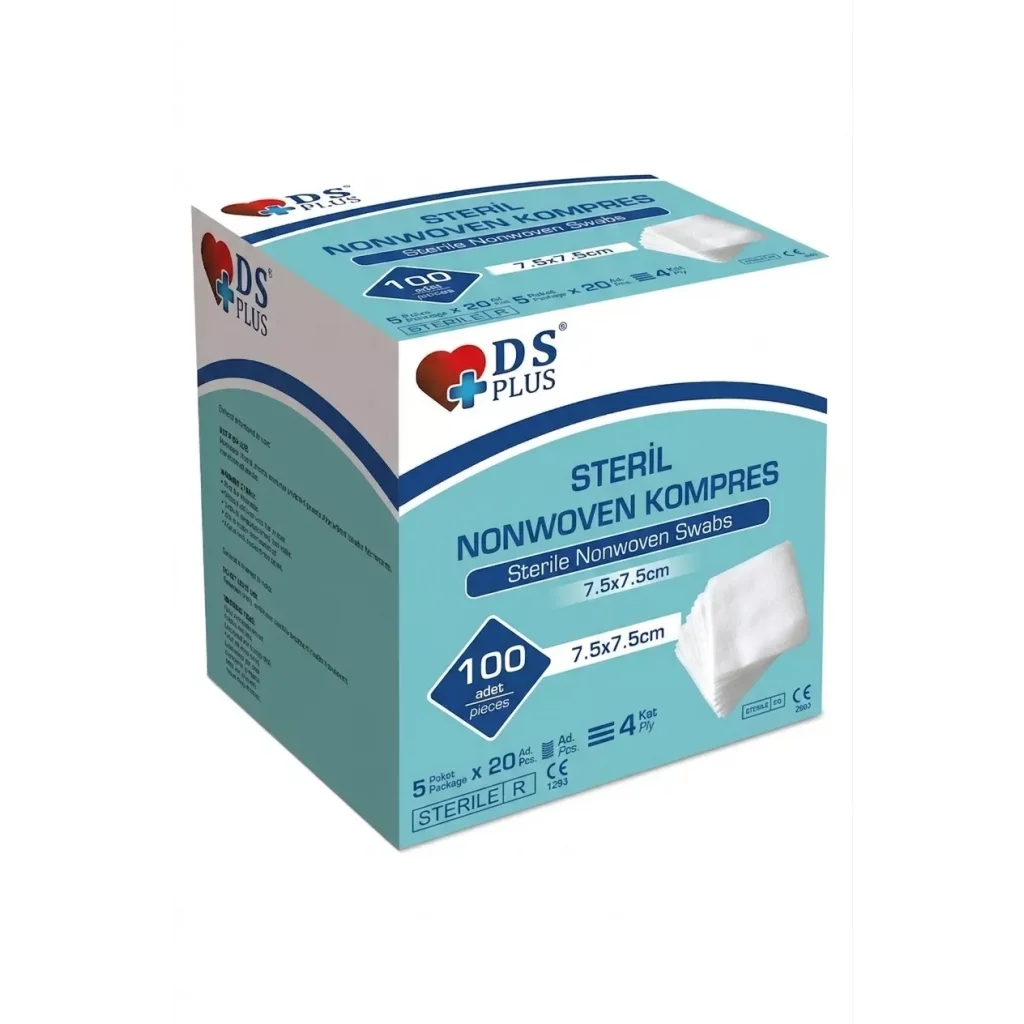 Ds Plus Gaz Kompres Nonwoven Steril 7,5x7,5 cm 100lü