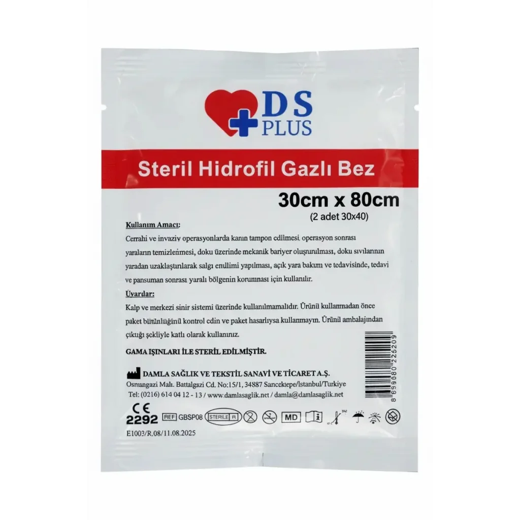DS Plus Hidrofil Gazlı Bez 30cm x 80cm
