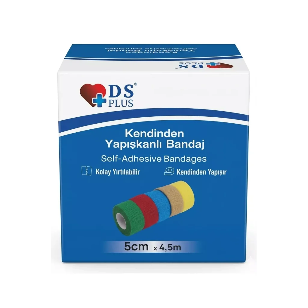DS Plus Kendinden Yapışkanlı Bandaj 5 cm x 4.5 m Ten Rengi