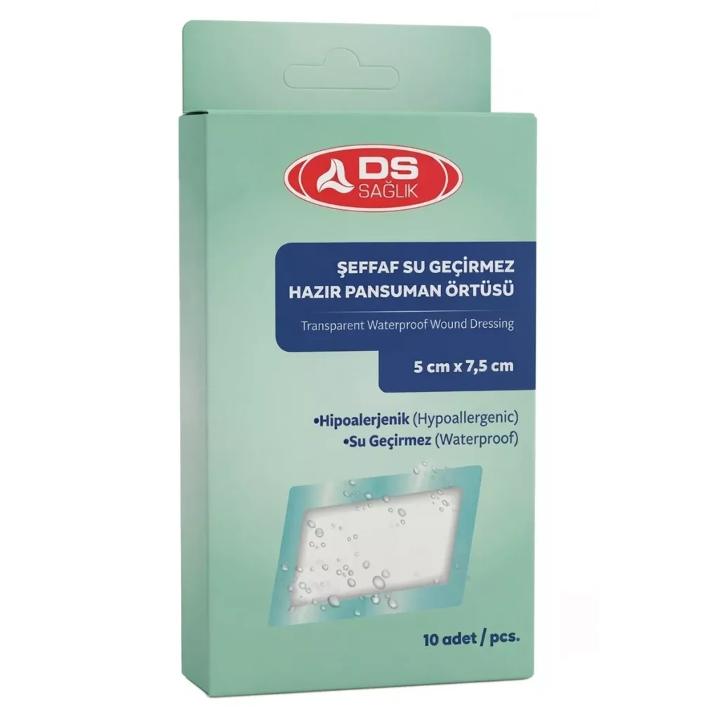 Ds Plus Su Geçirmez Şeffaf Yara Örtüsü 5x7,5 cm 10 adet