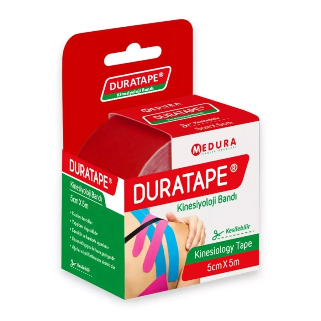 Duratape Kinesiyoloji Bandı Kırmızı 5 cm x 5 m