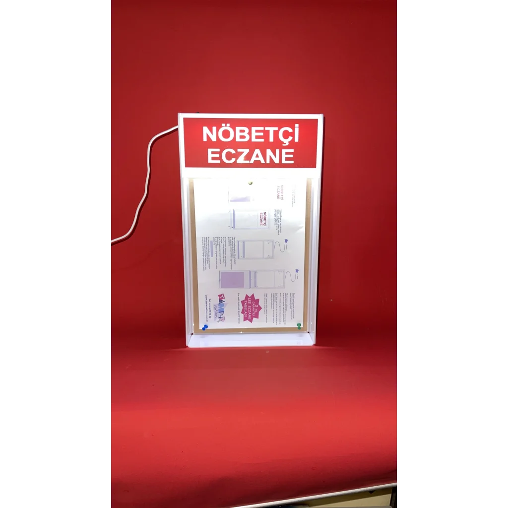 Eczane Vitrin içi Işıklı Nöbetçi Eczane Panosu
