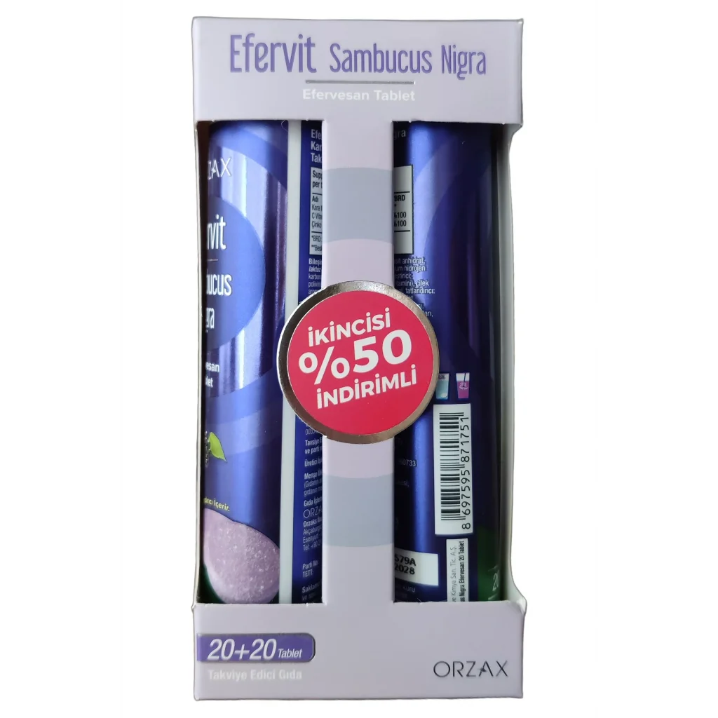Efervit Sambucus Nigra İkili Tablet 20+20 - İkincisi %50 İndirimli