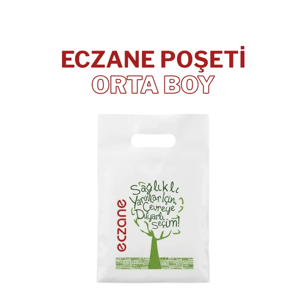 El Geçme Eczane Poşeti Orta Boy 22x36 cm 5000 Adet 7 kg