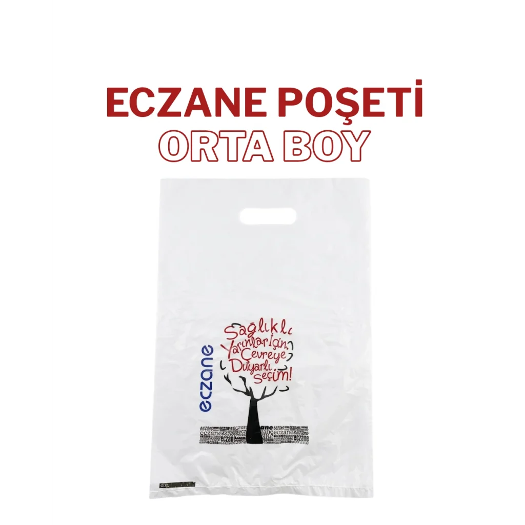 El Geçme Eczane Poşeti Orta Boy 26x38 cm 2500 Adet 10 kg