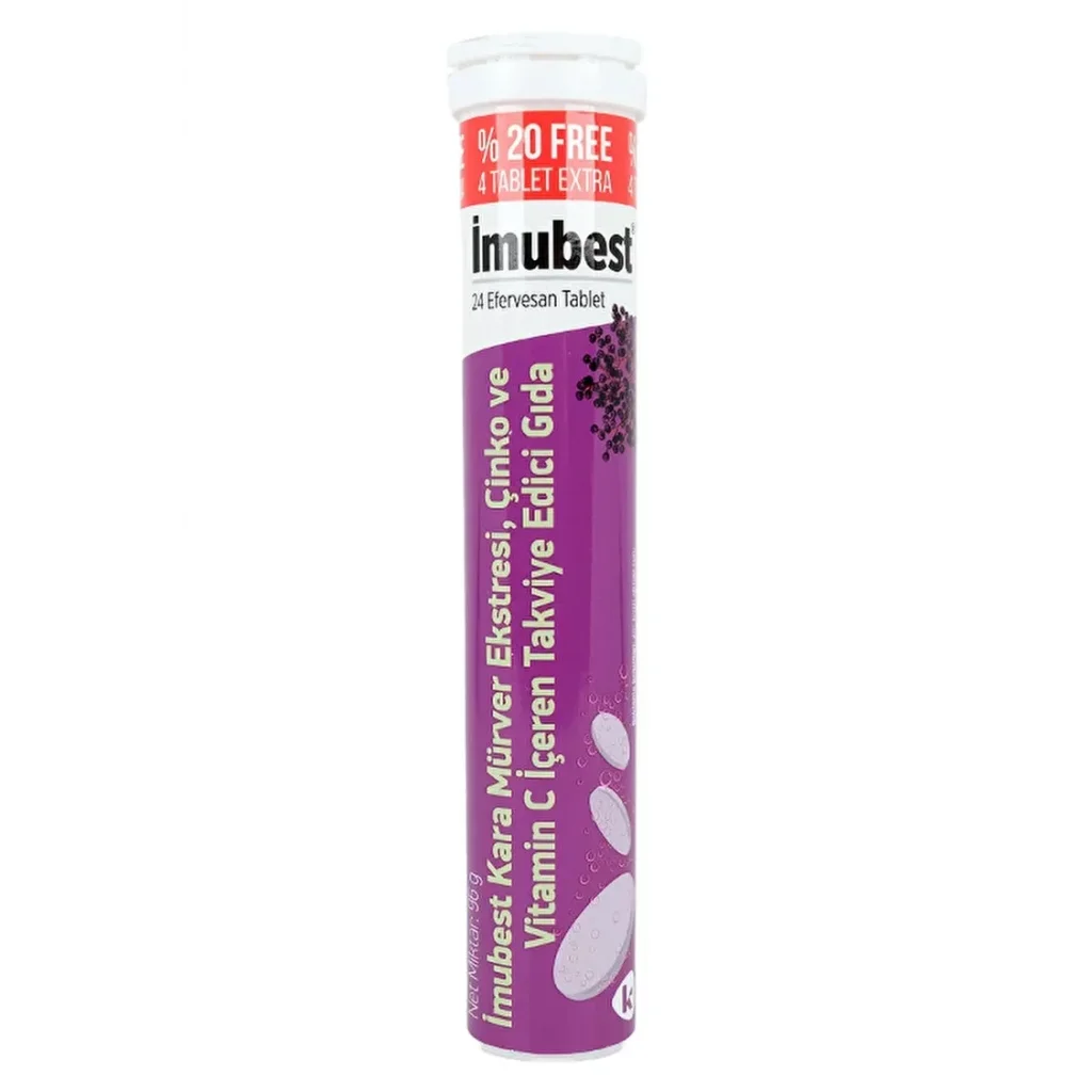 İmubest Sambucus Nigra  Vitamin C  Çinko 24 Efervesan Tablet