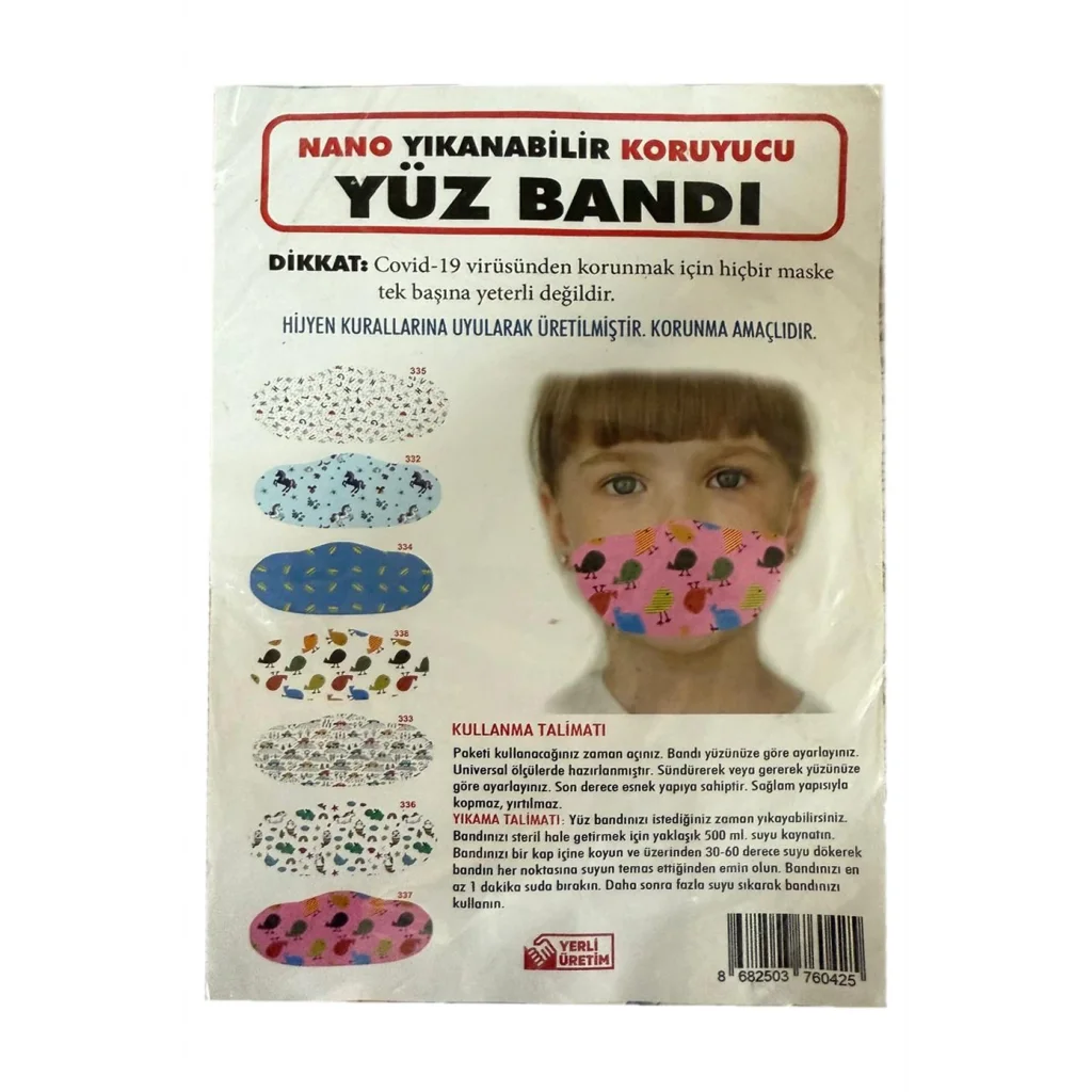 Nano Yıkanabilir Koruyucu Bez Maske Çocuk 12li