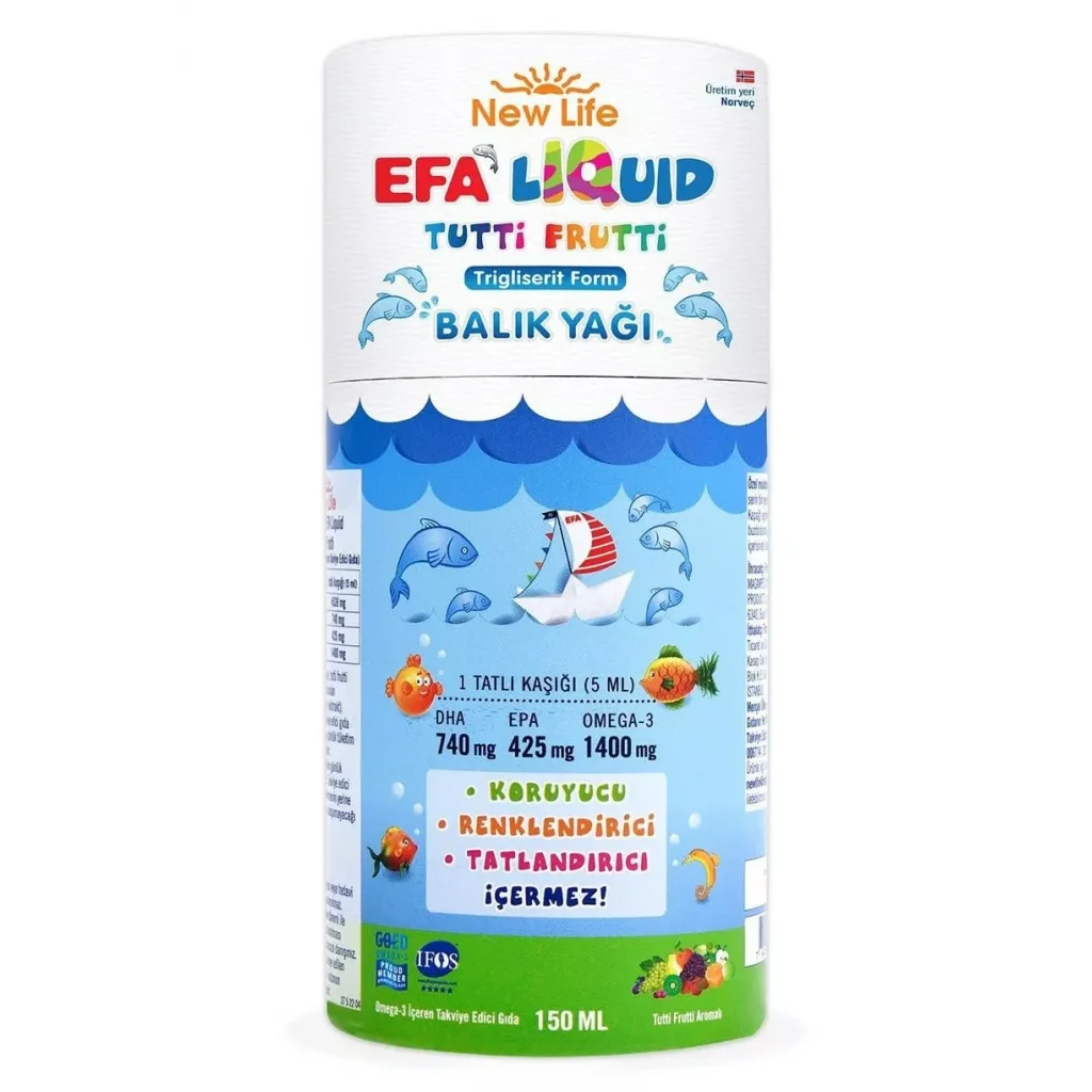 New Life EFA Liquid Tutti Frutti Balık Yağı Şurubu 150 ml