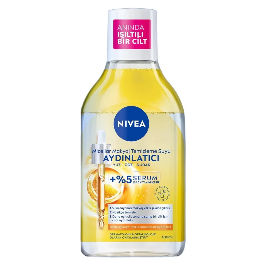 Nivea Aydınlatıcı Micellar Makyaj Temizleme Suyu Serum İçerikli Donuk ve Hassas Cilt Tipleri 400 ml