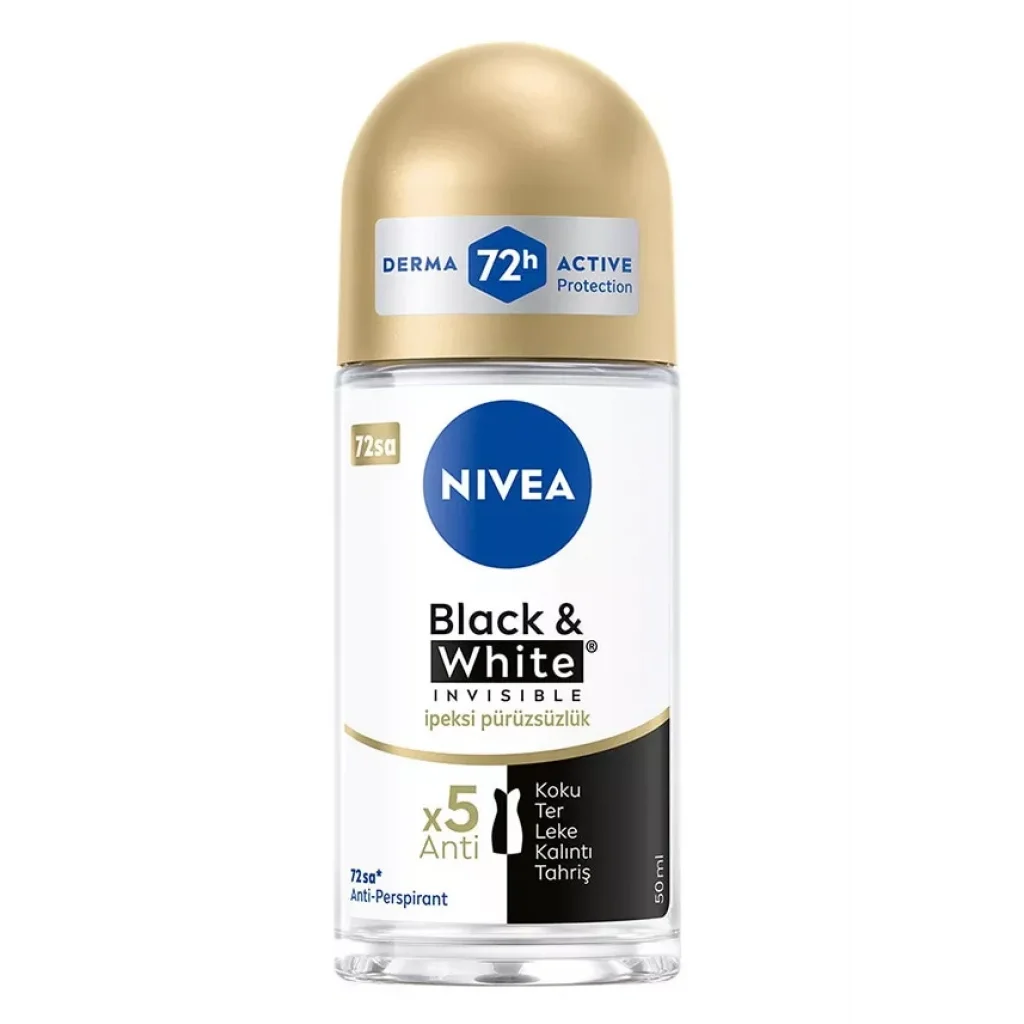 Nivea Black  White Invisible Roll On For Women İpeksi Pürüzsüzlük 50 ml