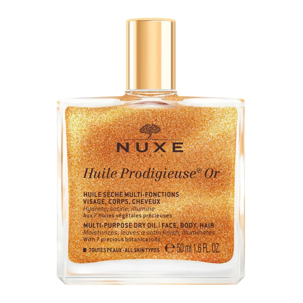 Nuxe Huile Prodigieuse OR Altın Parıltılı Yüz Vücut Saçlar İçin Çok Amaçlı Kuru Yağ 50 ml