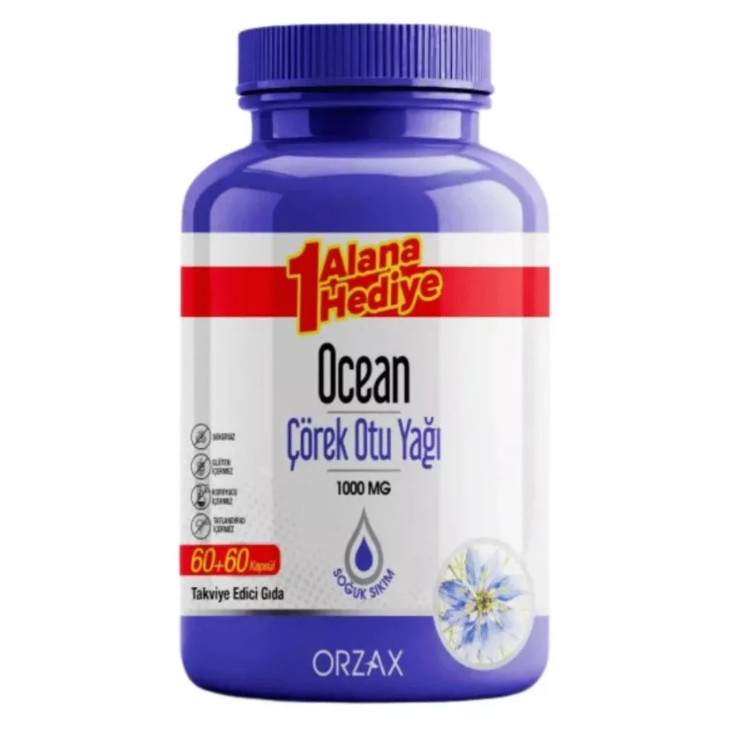 Ocean Çörek Otu Yağı 1000 mg 60 + 60 Kapsül