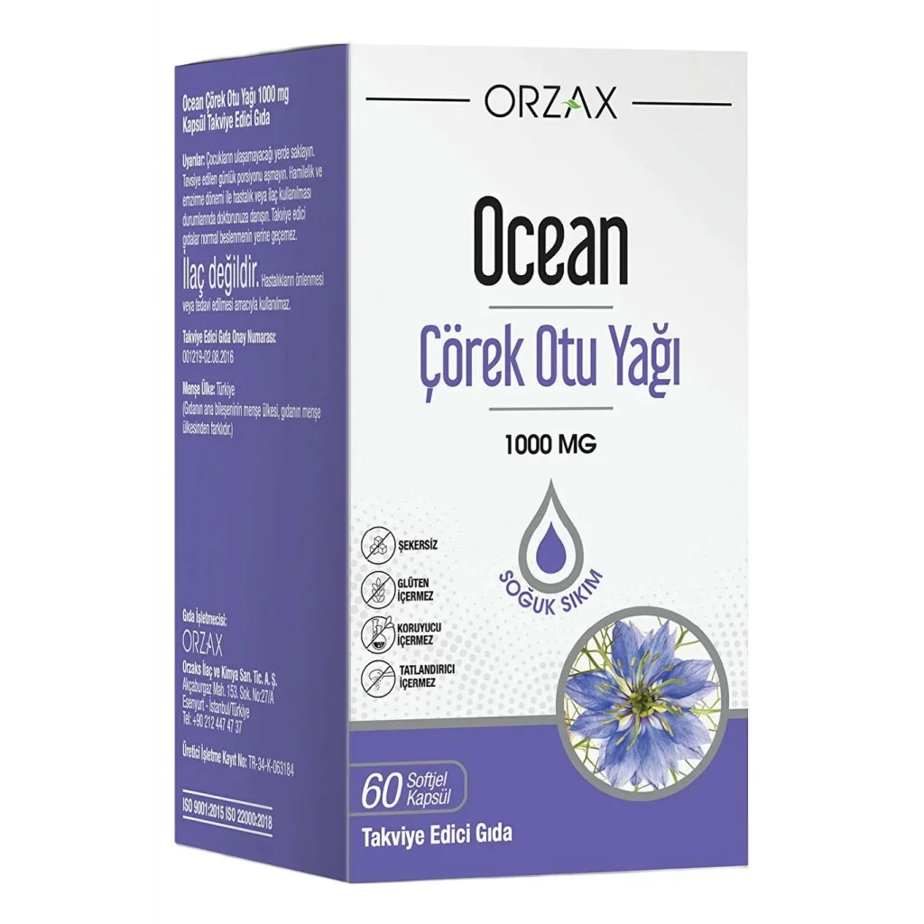Ocean Çörek Otu Yagi 1000 mg 60 Kapsül